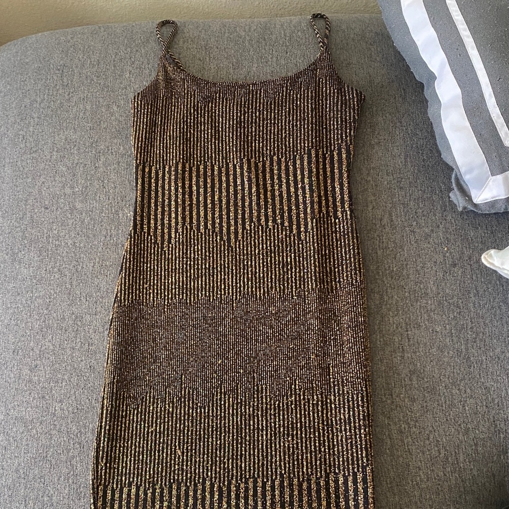 Love Culture Brown and Gold Mini Dress